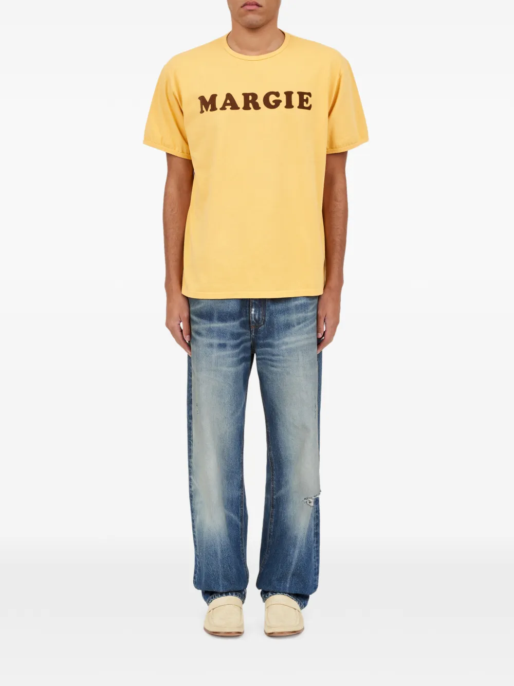 MM6 Maison Margiela Jersey T-shirt Geel