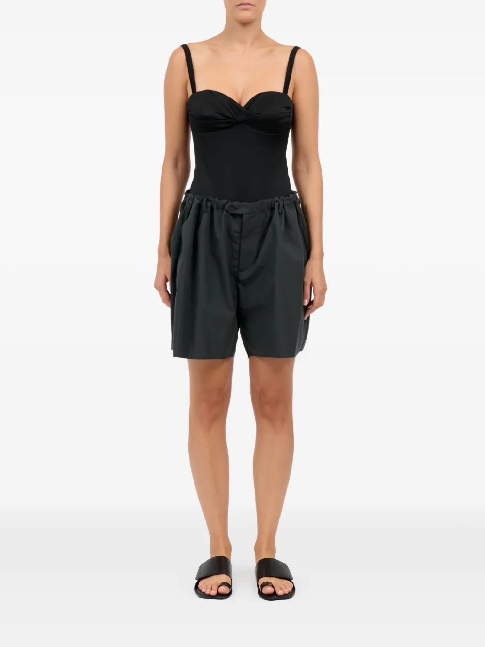 MM6 Maison Margiela Katoenen shorts met franje Grijs
