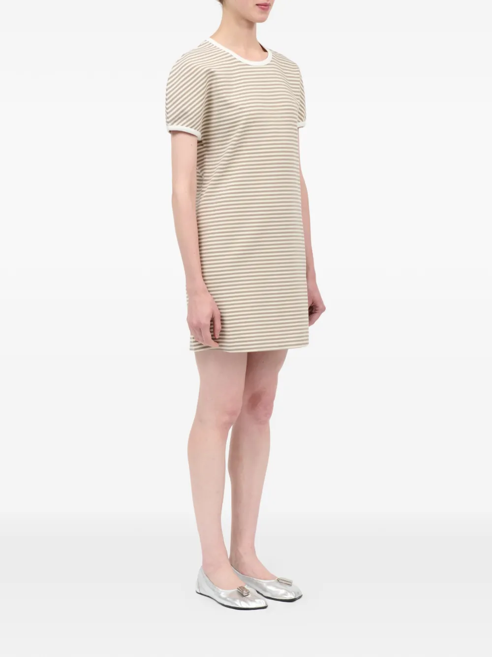 MM6 Maison Margiela Gestreepte mini-jurk Groen
