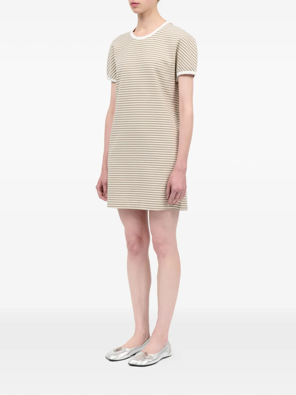 MM6 Maison Margiela Gestreepte mini-jurk Groen