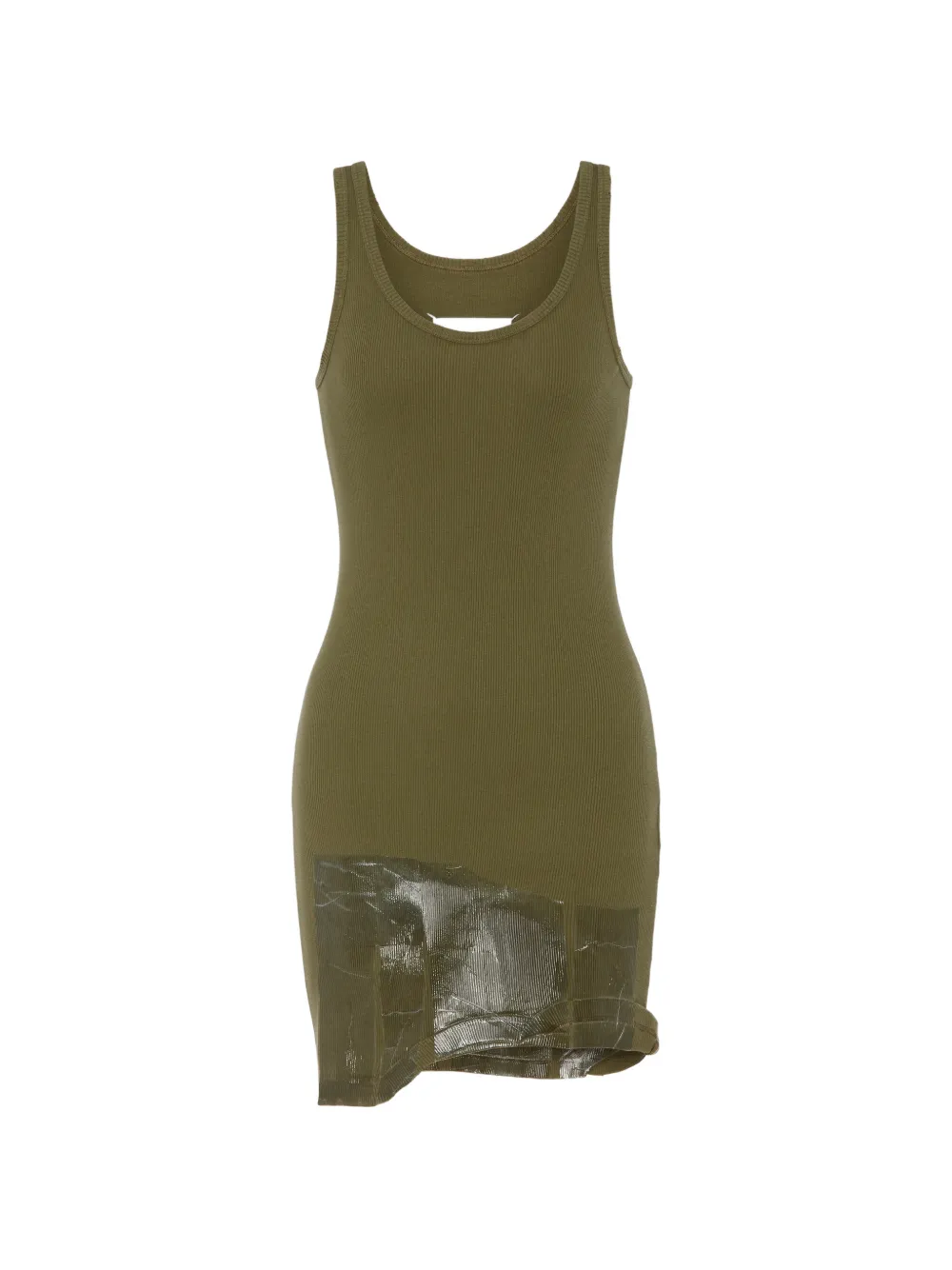 Maison Margiela asymmetric-hem long cotton top - Verde