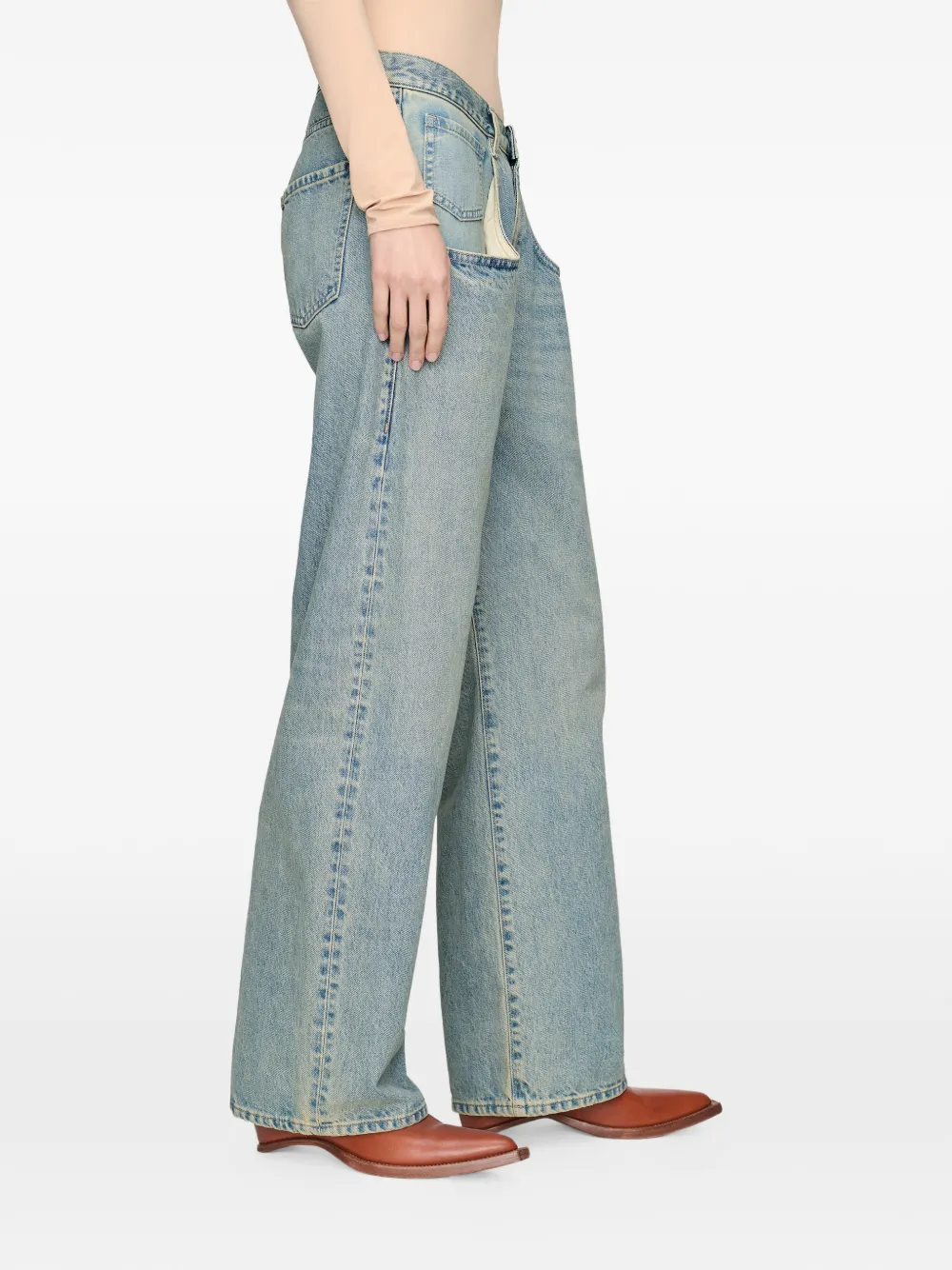 Maison Margiela Jeans met wijde pijpen Blauw