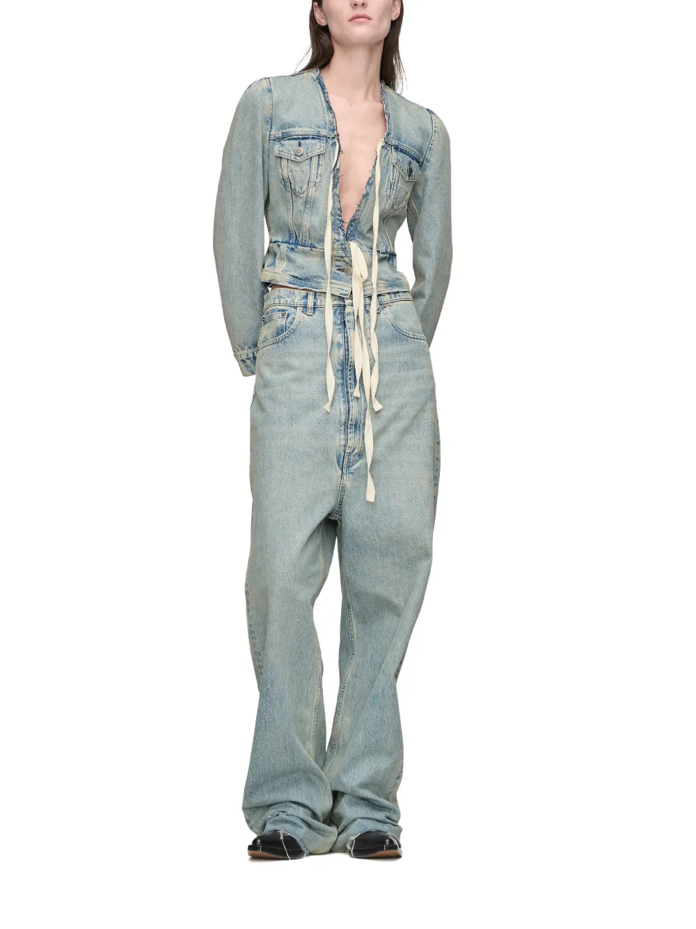  Maison Margiela Vaqueros Anchos Sin Rematar - Azul 