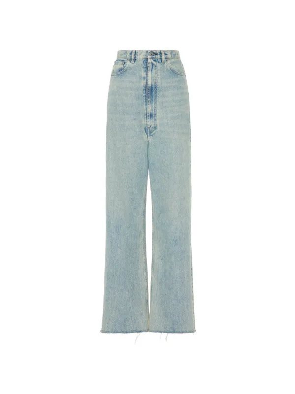 Maison Margiela カットオフエッジ ワイドジーンズ | ブルー | FARFETCH JP