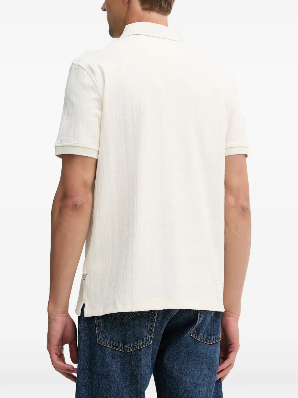GUESS USA Poloshirt met textuur Beige