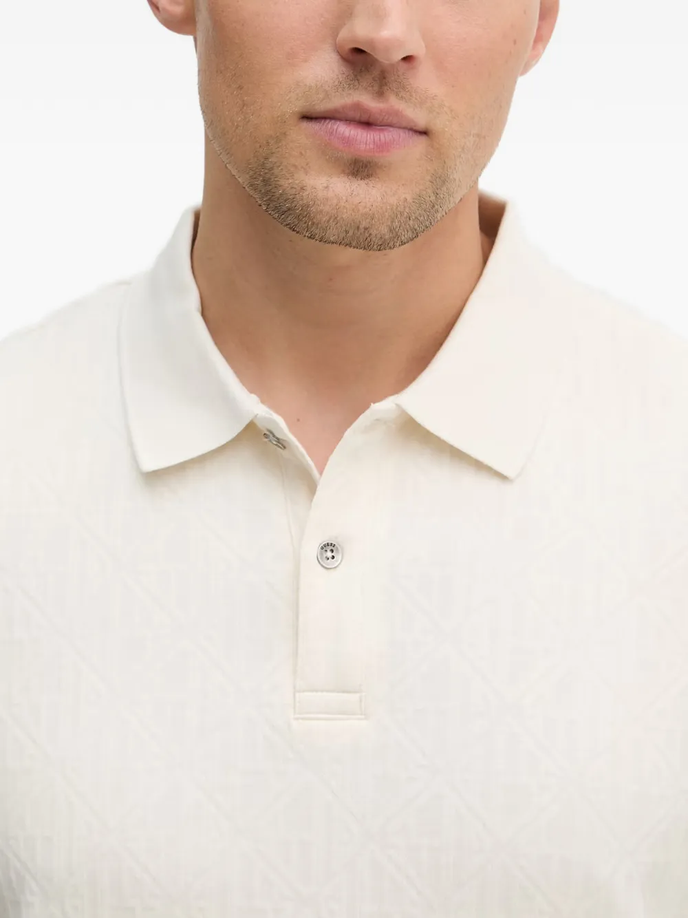 GUESS USA Poloshirt met textuur Beige