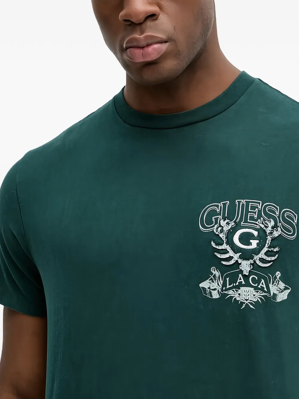 GUESS USA T-shirt met grafische print Groen