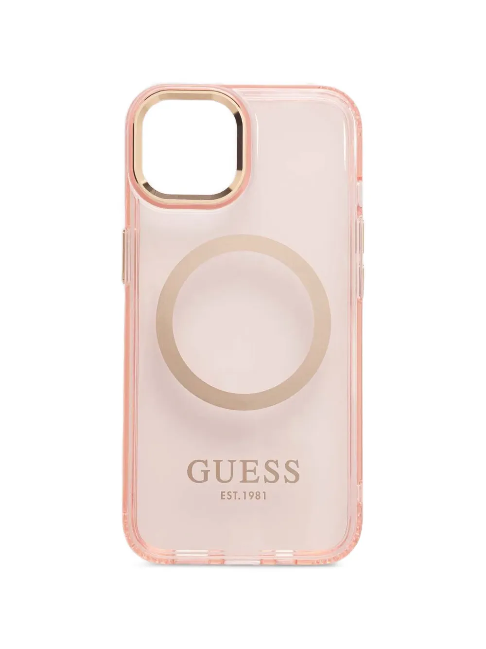 GUESS USA logo-print translucent iPhone case - Rosa