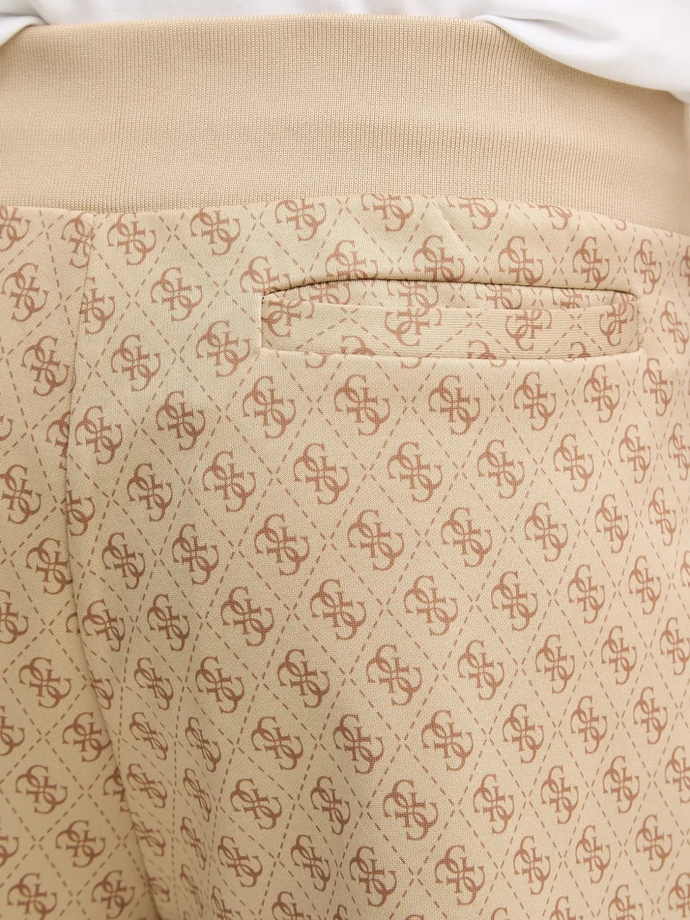 GUESS USA Korbin shorts met trekkoord en monogram-patroon Beige
