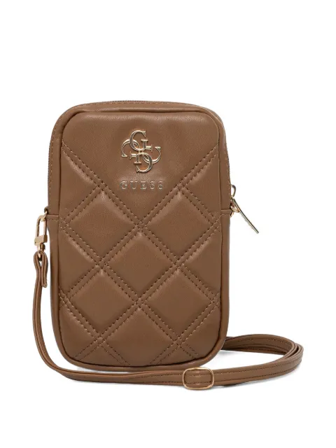 GUESS USA quilted logo-plaque phone bag