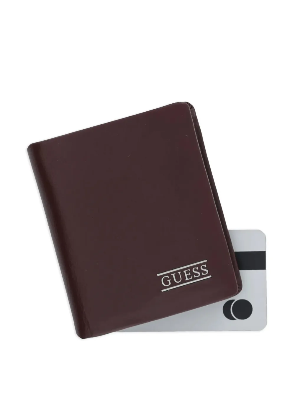 GUESS USA New Boston leren portemonnee met logopatch Bruin