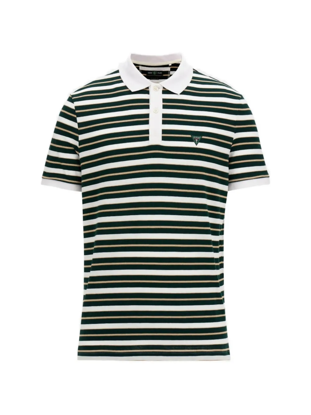 GUESS USA horizontal-stripe logo-patch polo shirt - Grün