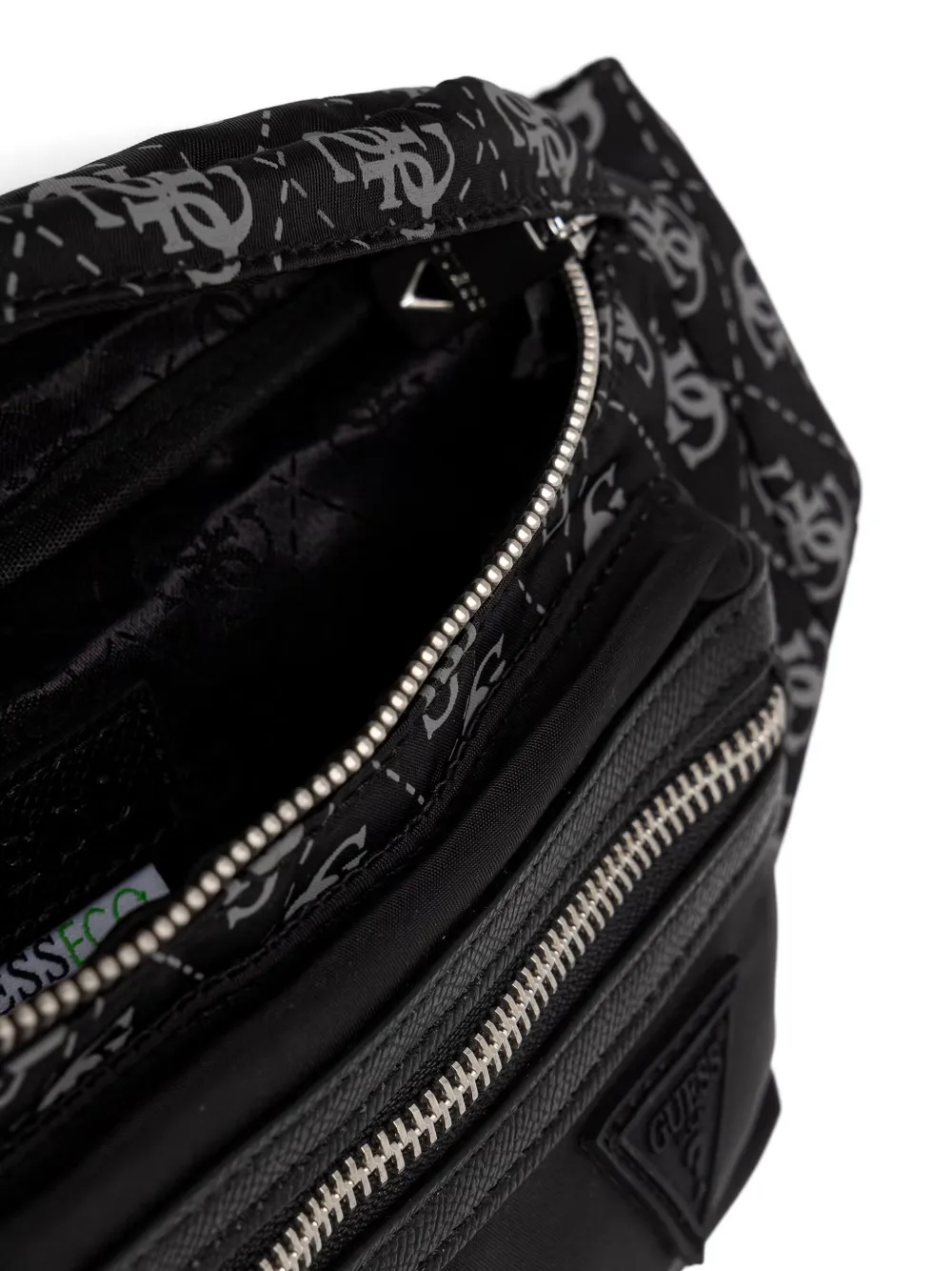 GUESS USA Heuptas met monogramprint en logopatch Zwart