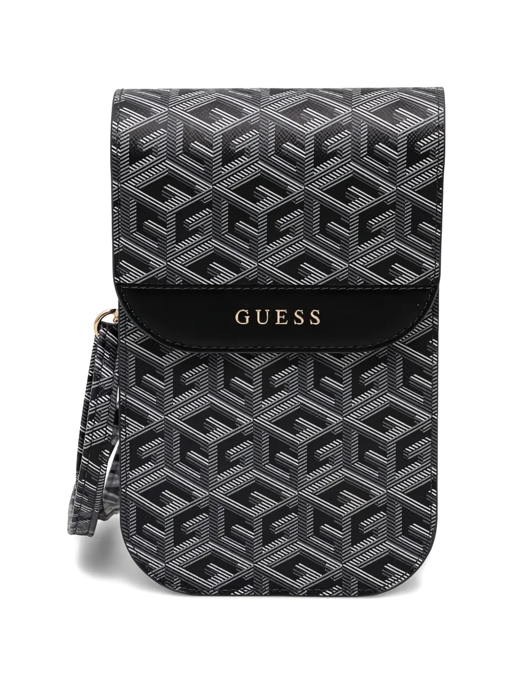 GUESS USA monogram-pattern phone pouch - Nero