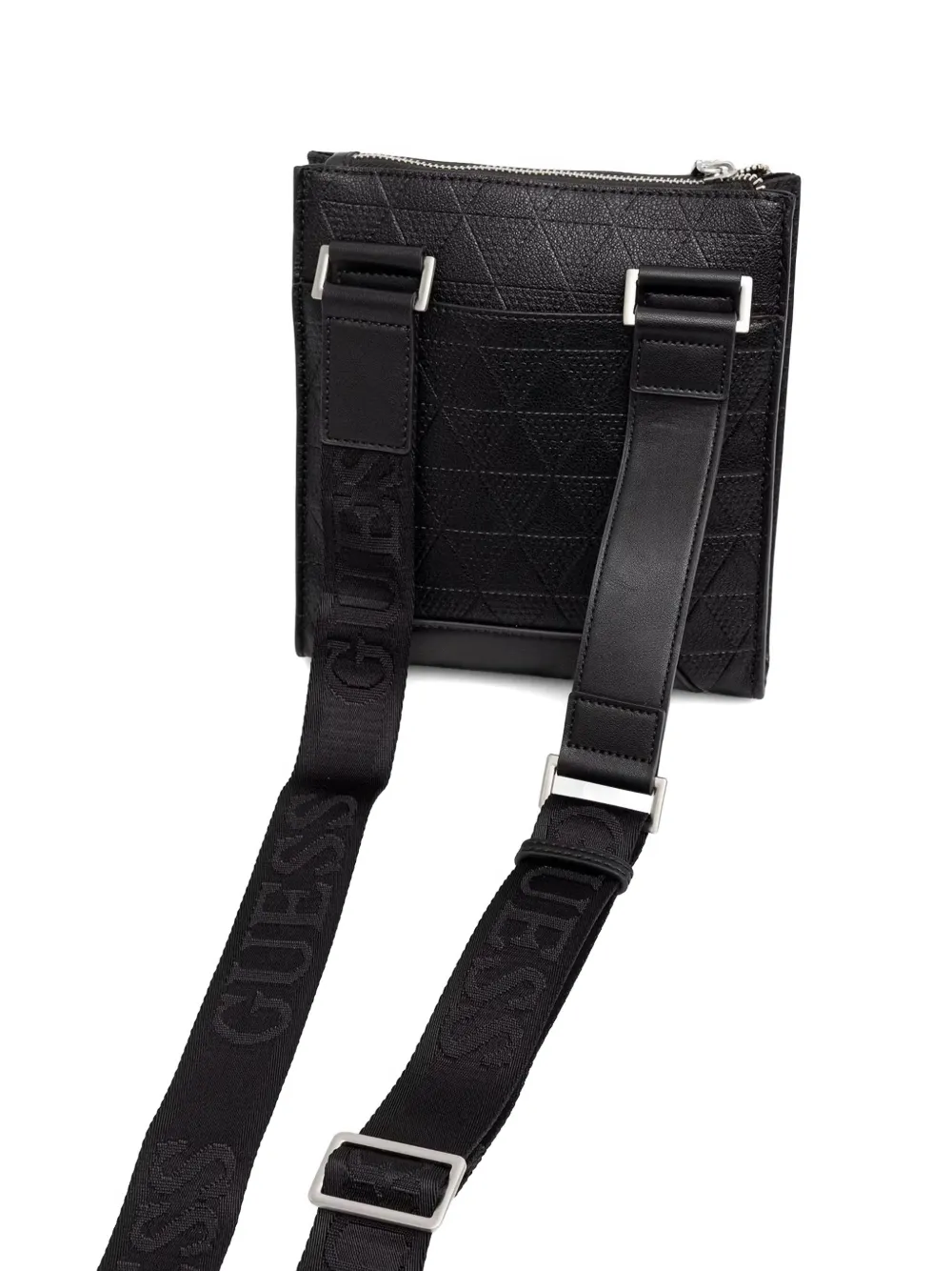 GUESS USA Torino quilted messenger bag Zwart