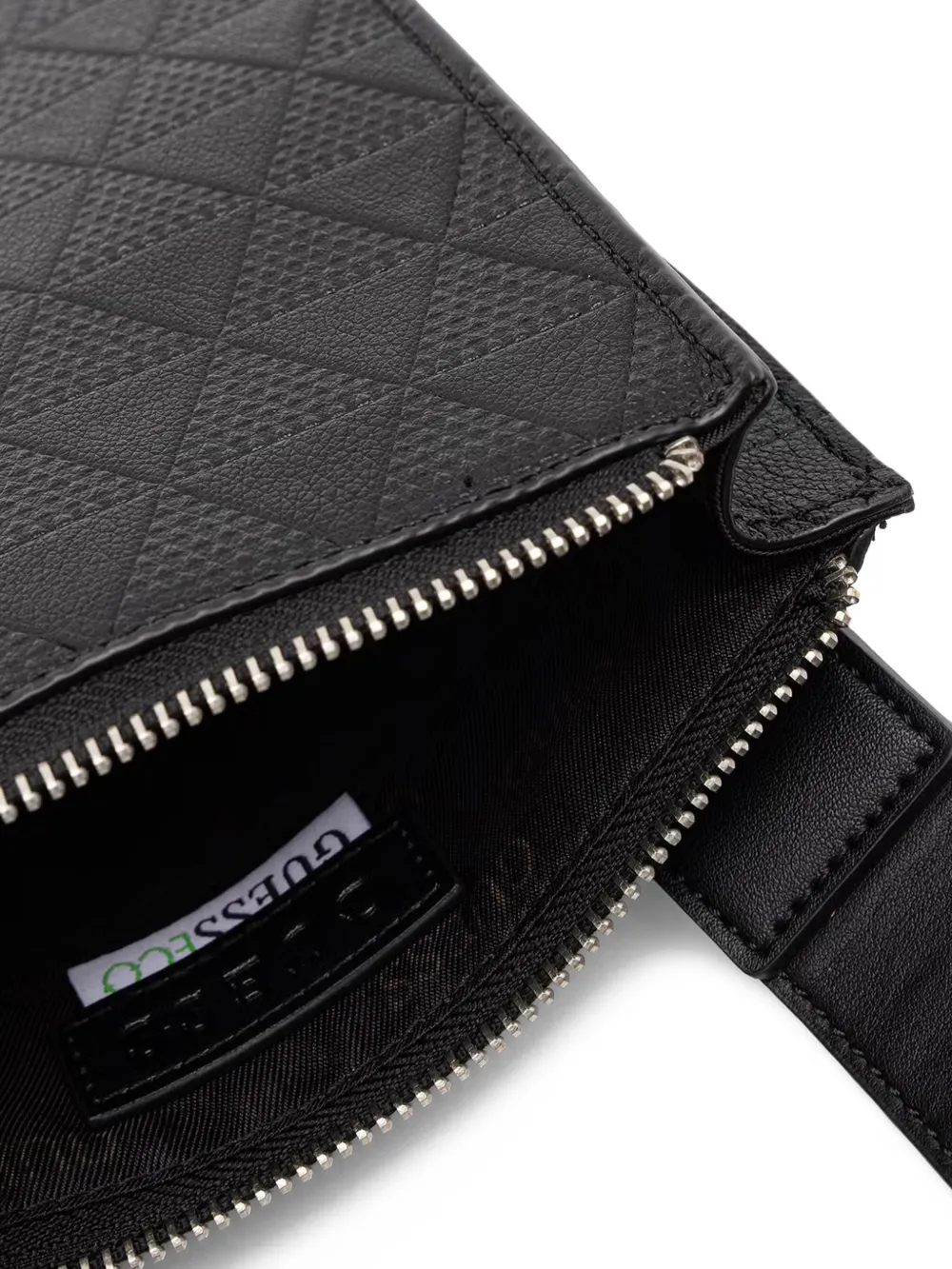 GUESS USA Torino quilted messenger bag Zwart