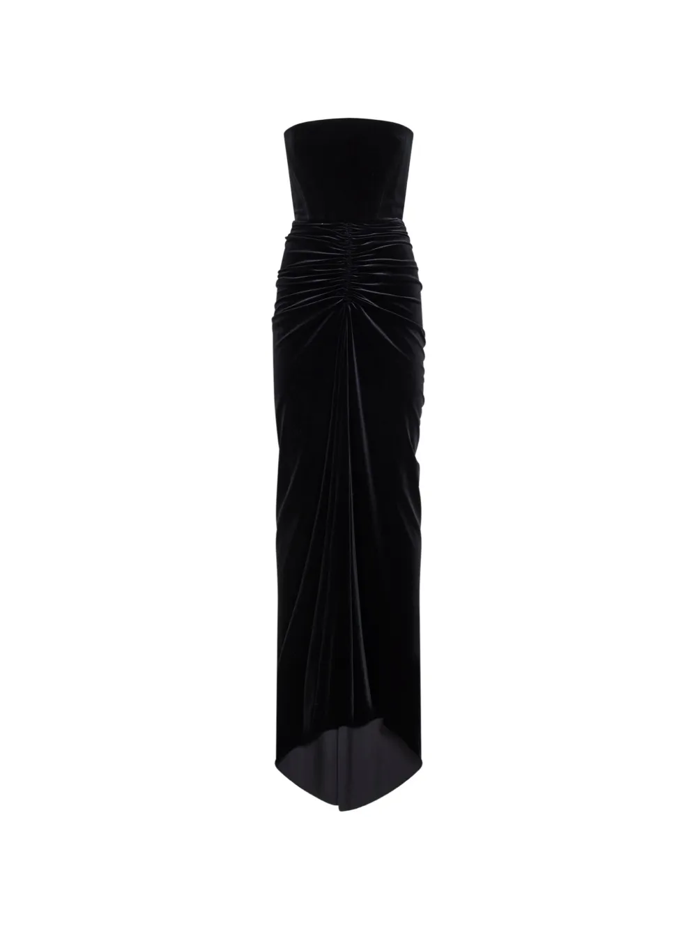 Alex Perry strapless gathered-detail maxi dress - Nero