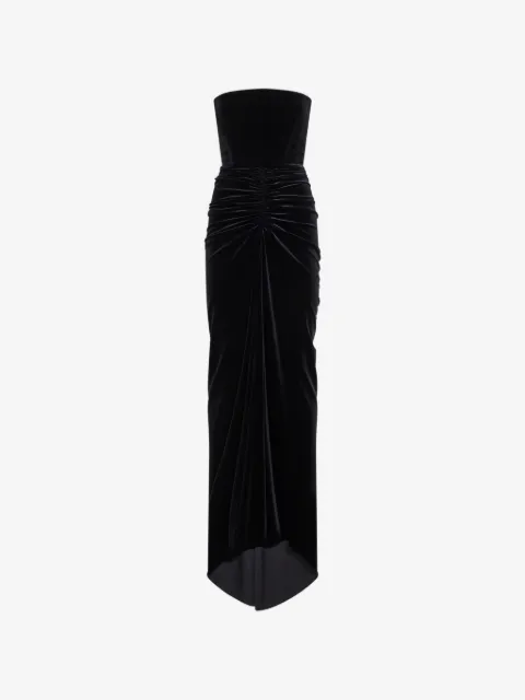 Alex Perry robe longue bustier à fronces