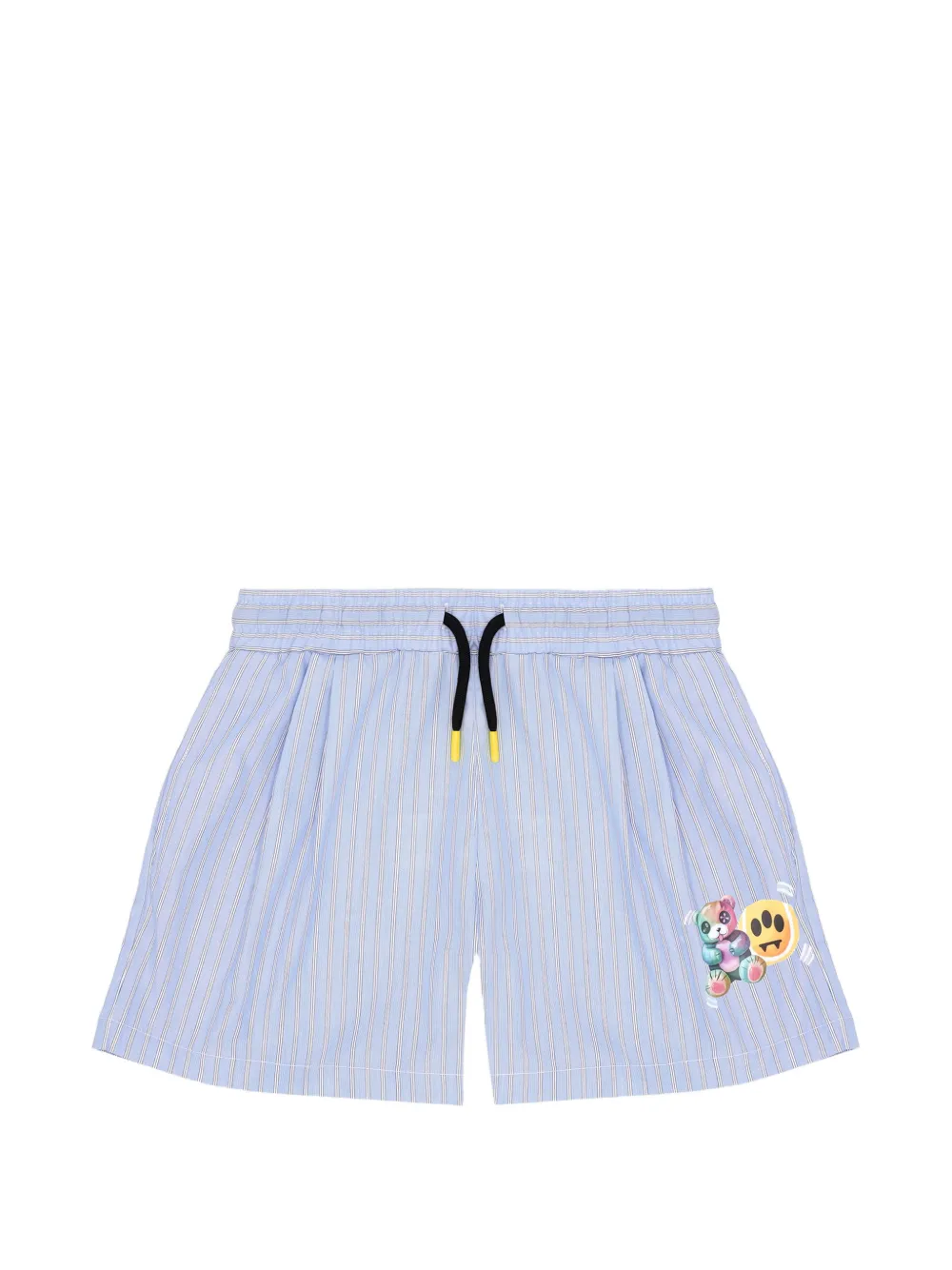 Barrow kids striped graphic-print shorts - Blu