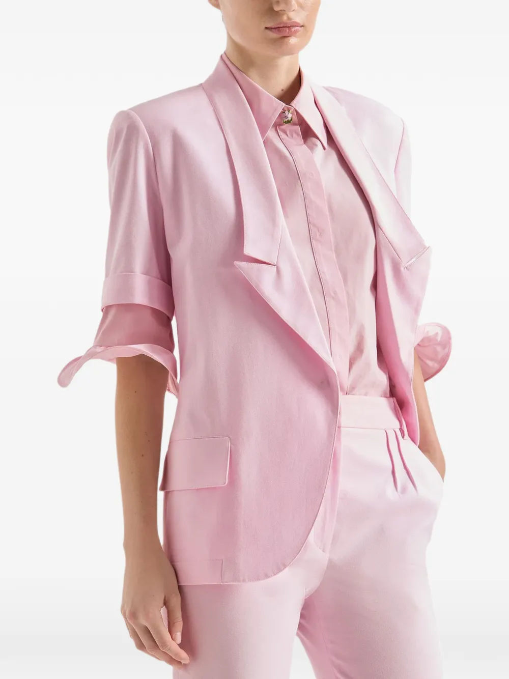 Genny Blazer met klepzakken en korte mouwen Roze