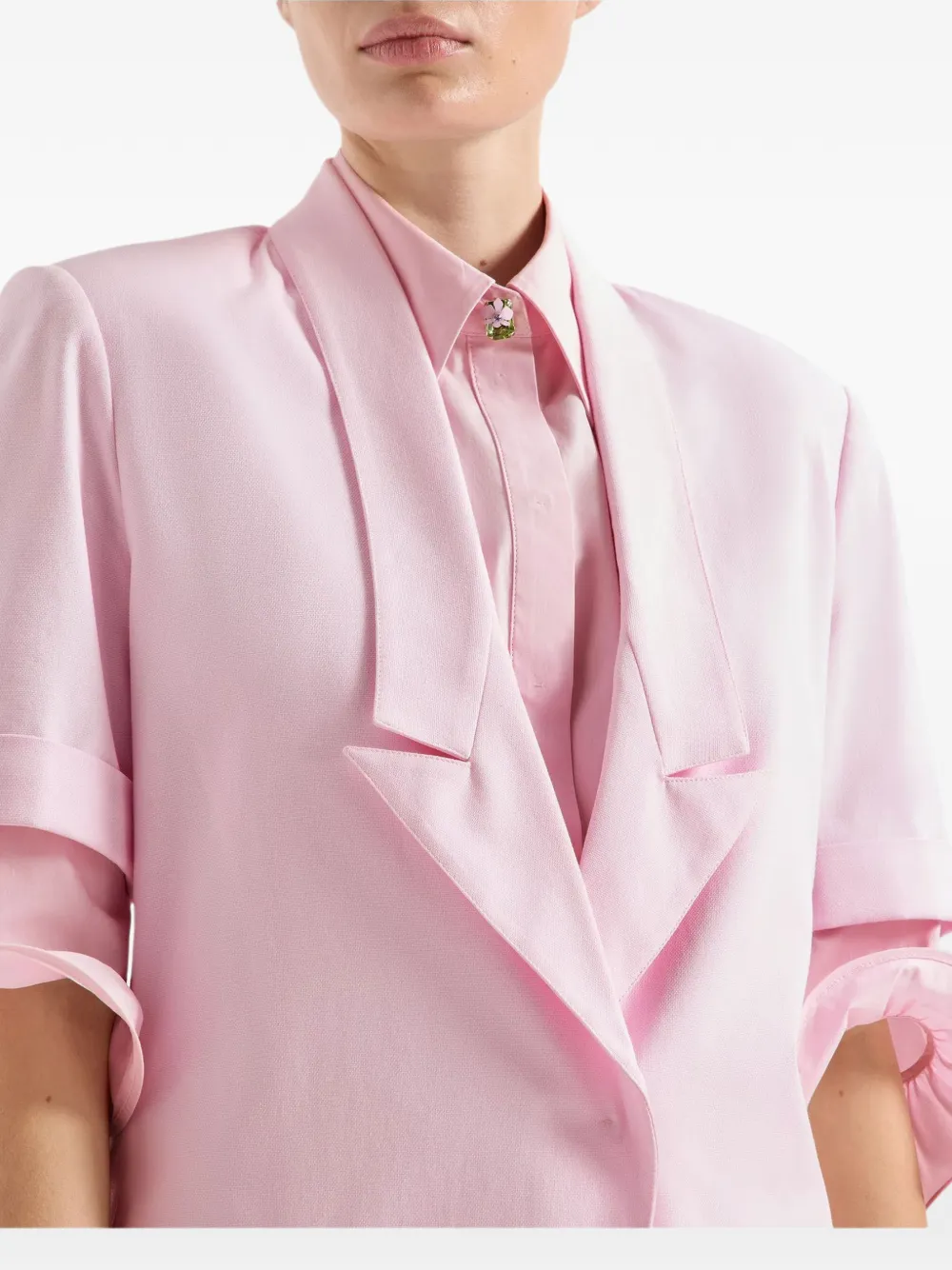 Genny Blazer met klepzakken en korte mouwen Roze