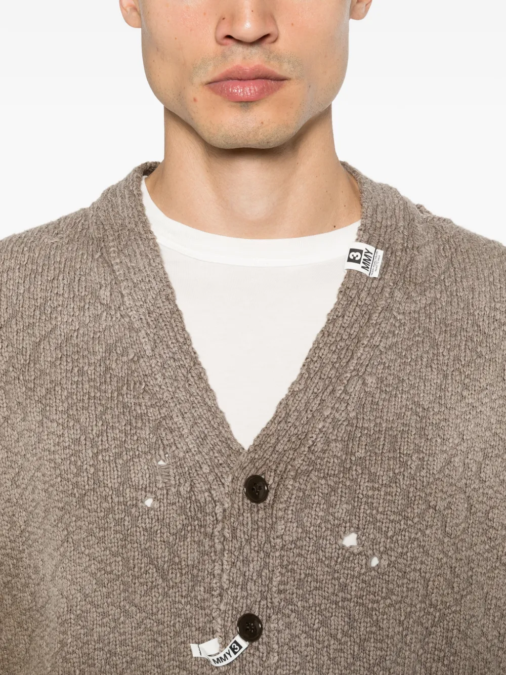 Maison MIHARA YASUHIRO ダメージ カーディガン | ブラウン | FARFETCH JP