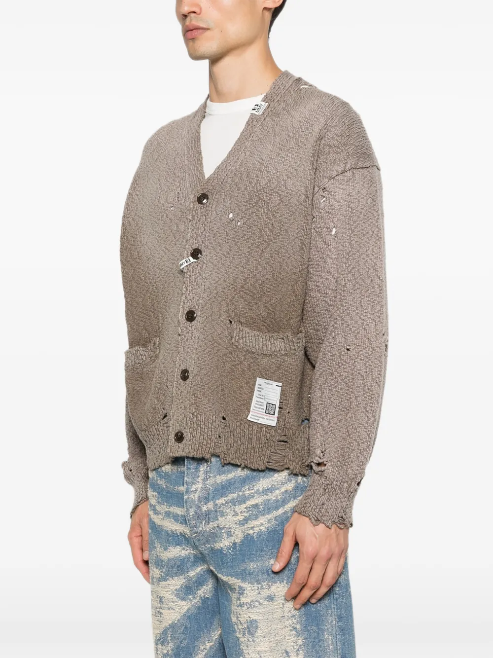 Maison MIHARA YASUHIRO ダメージ カーディガン | ブラウン | FARFETCH JP