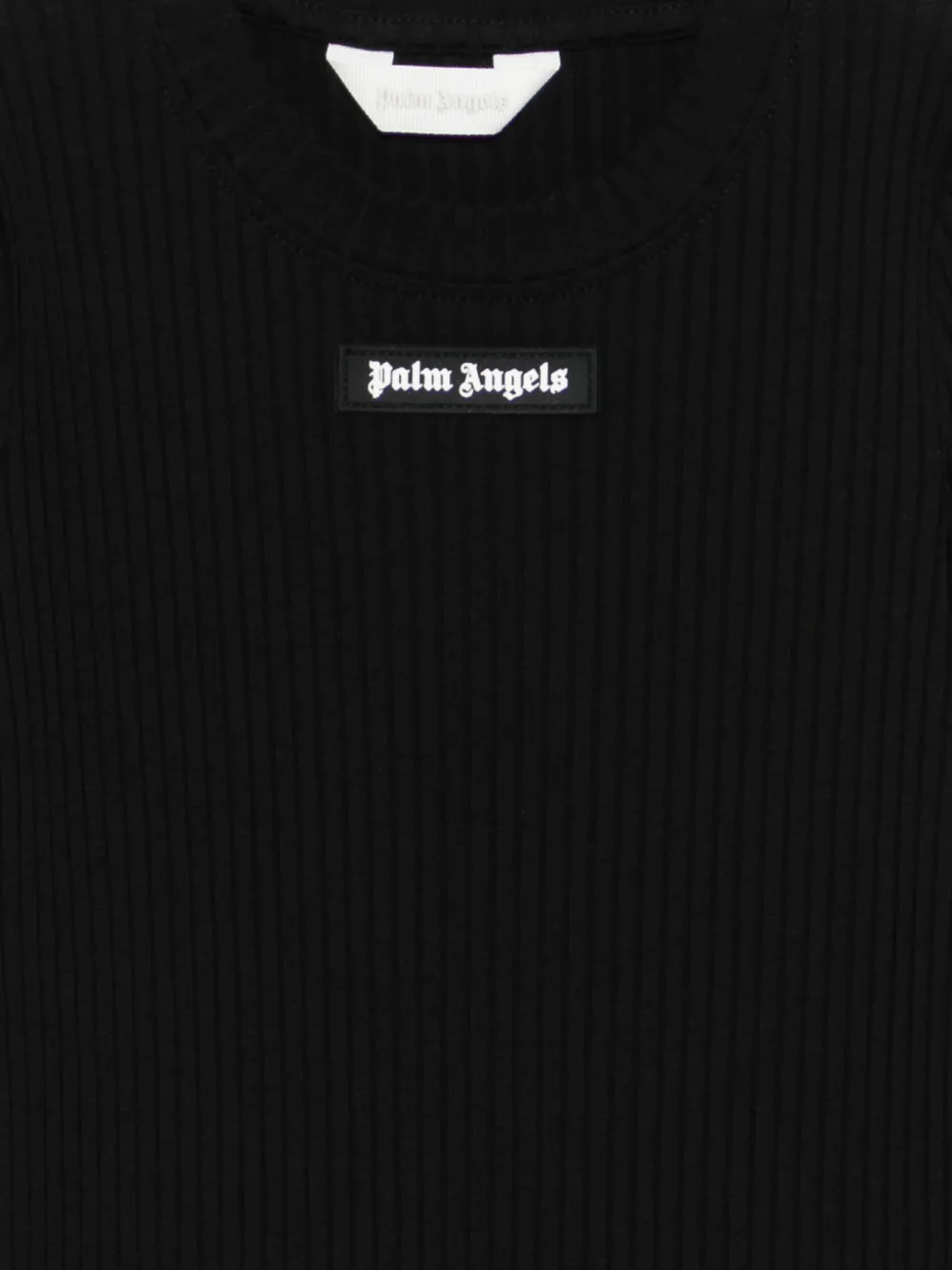 Palm Angels Kids Geribbelde jurk met lange mouwen Zwart