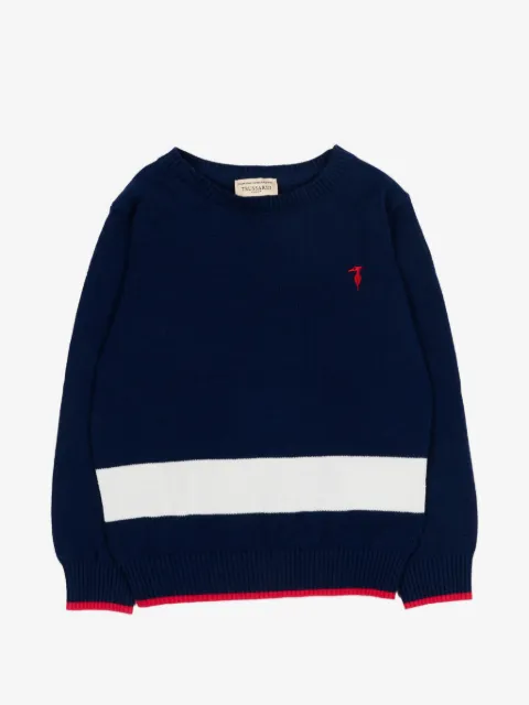 TRUSSARDI JUNIOR embroidered striped sweater