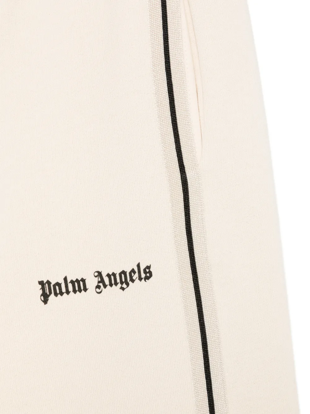 Palm Angels Kids Gestreepte broek met logodetail Beige