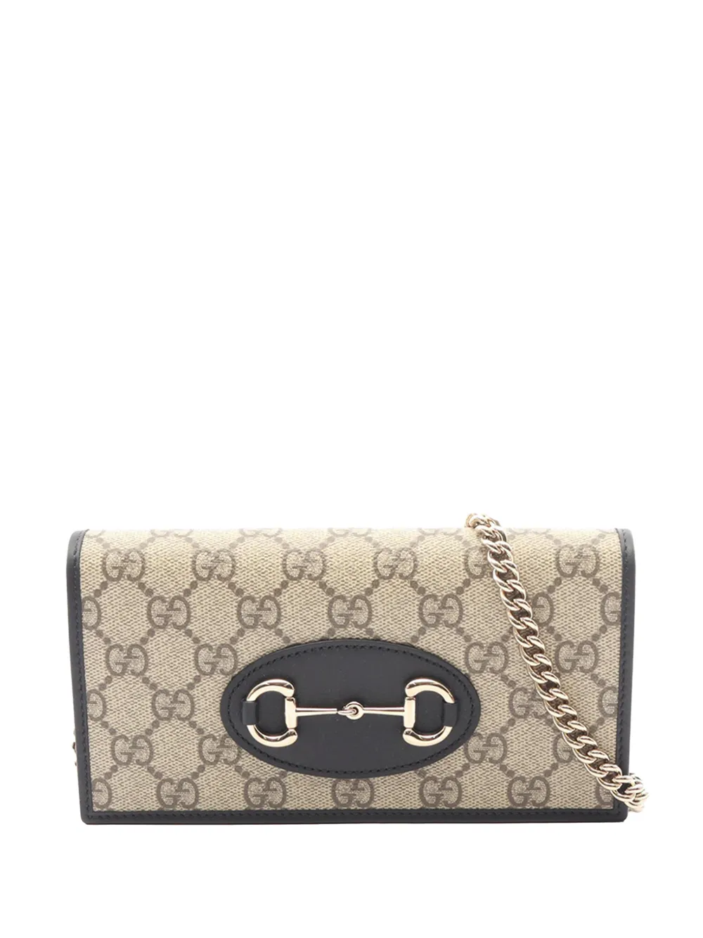 Gucci Pre-Owned 2016-2026 GG Supreme Horsebit 1955 Wallet On Chain crossbody bag - Marrone