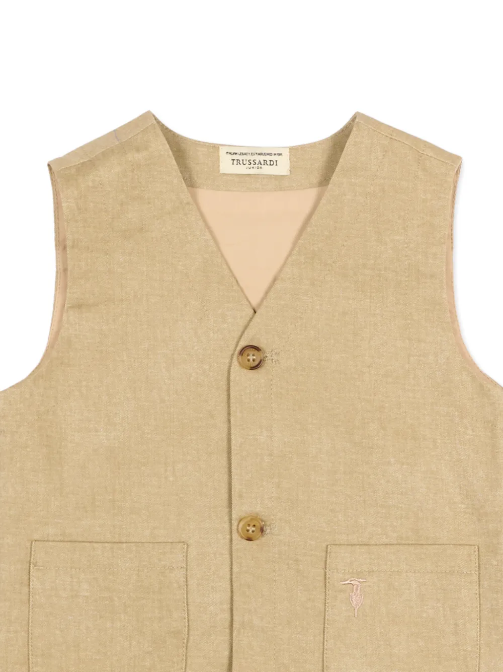  Trussardi Junior Button Pocket Vest - Neutrals 