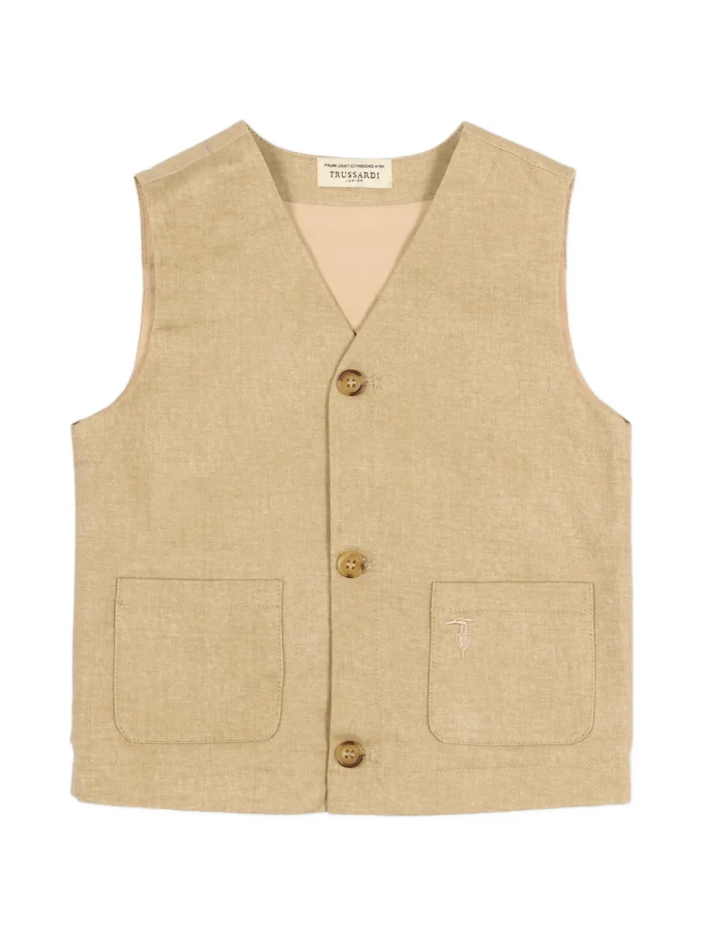 TRUSSARDI JUNIOR button pocket vest - Toni neutri