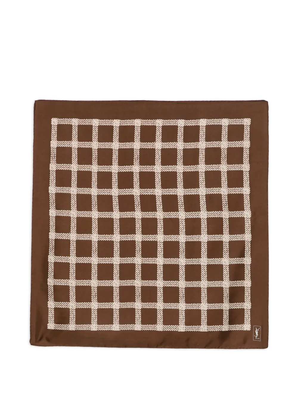 Pre-owned Saint Laurent 1990s Silk Scarf In Brown