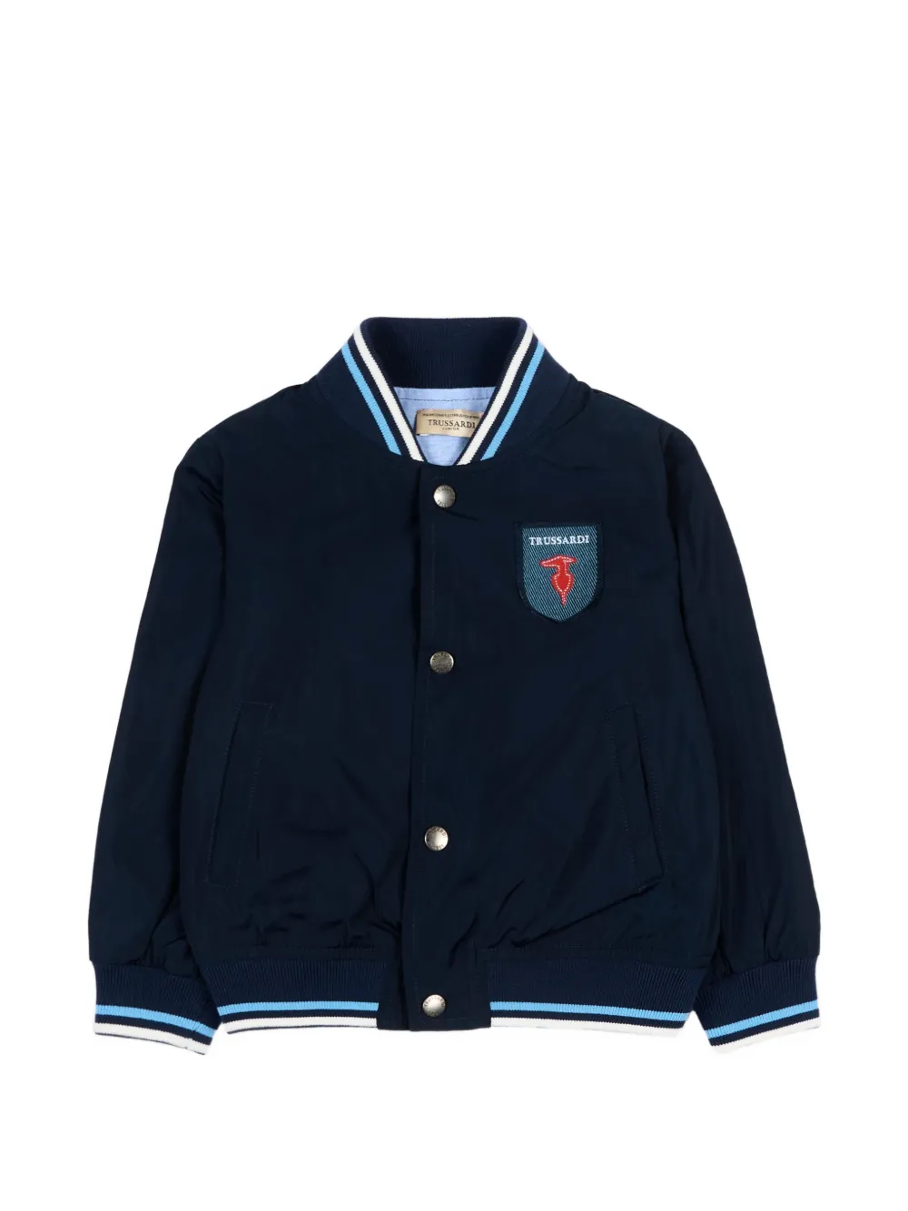 TRUSSARDI JUNIOR striped bomber jacket - Blu