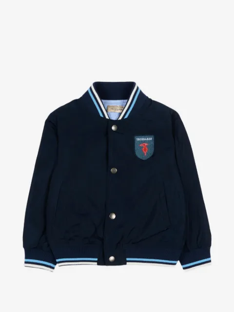TRUSSARDI JUNIOR chamarra bomber con rayas estampadas