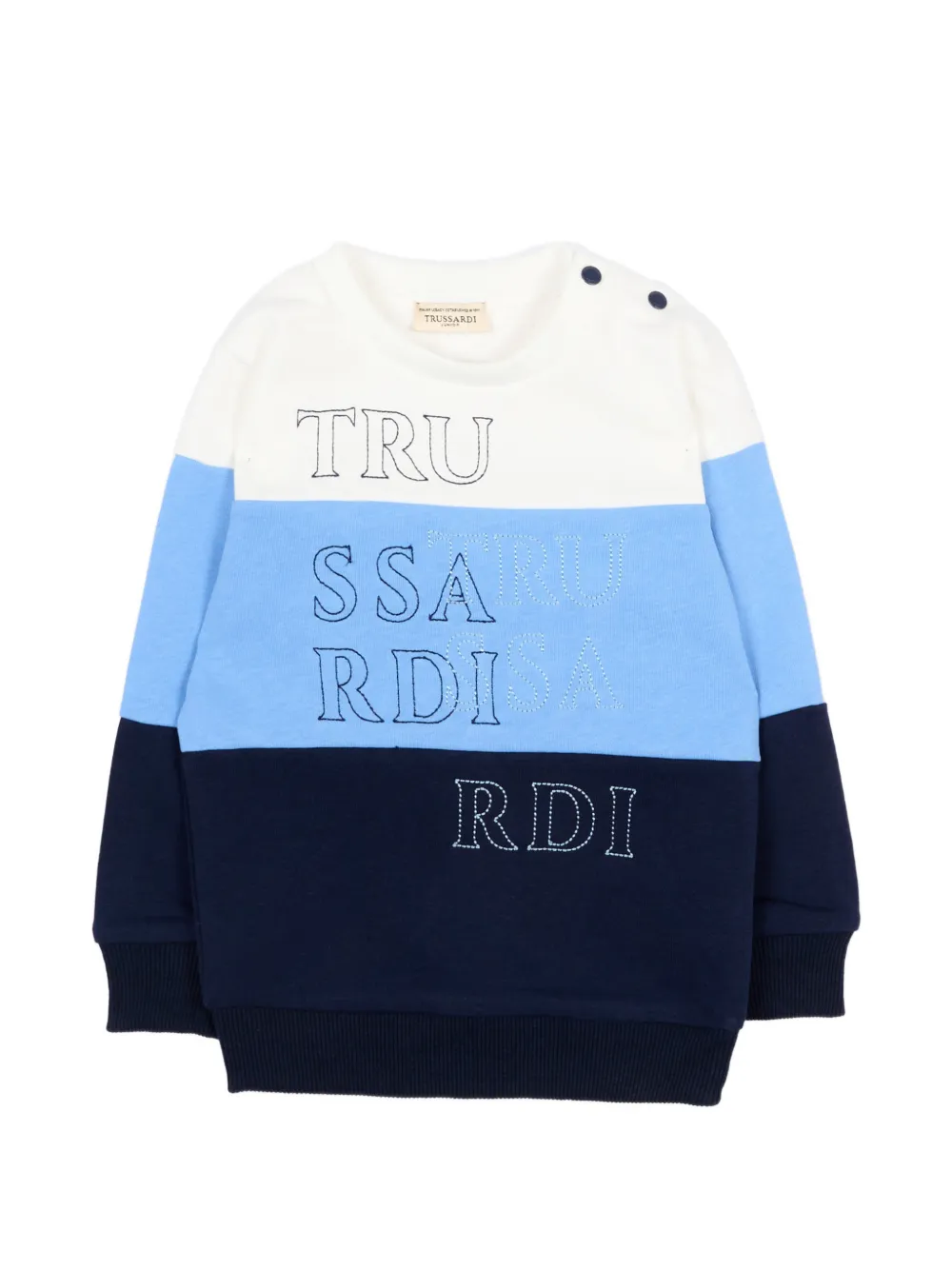 TRUSSARDI JUNIOR appliqué striped sweater - Blu