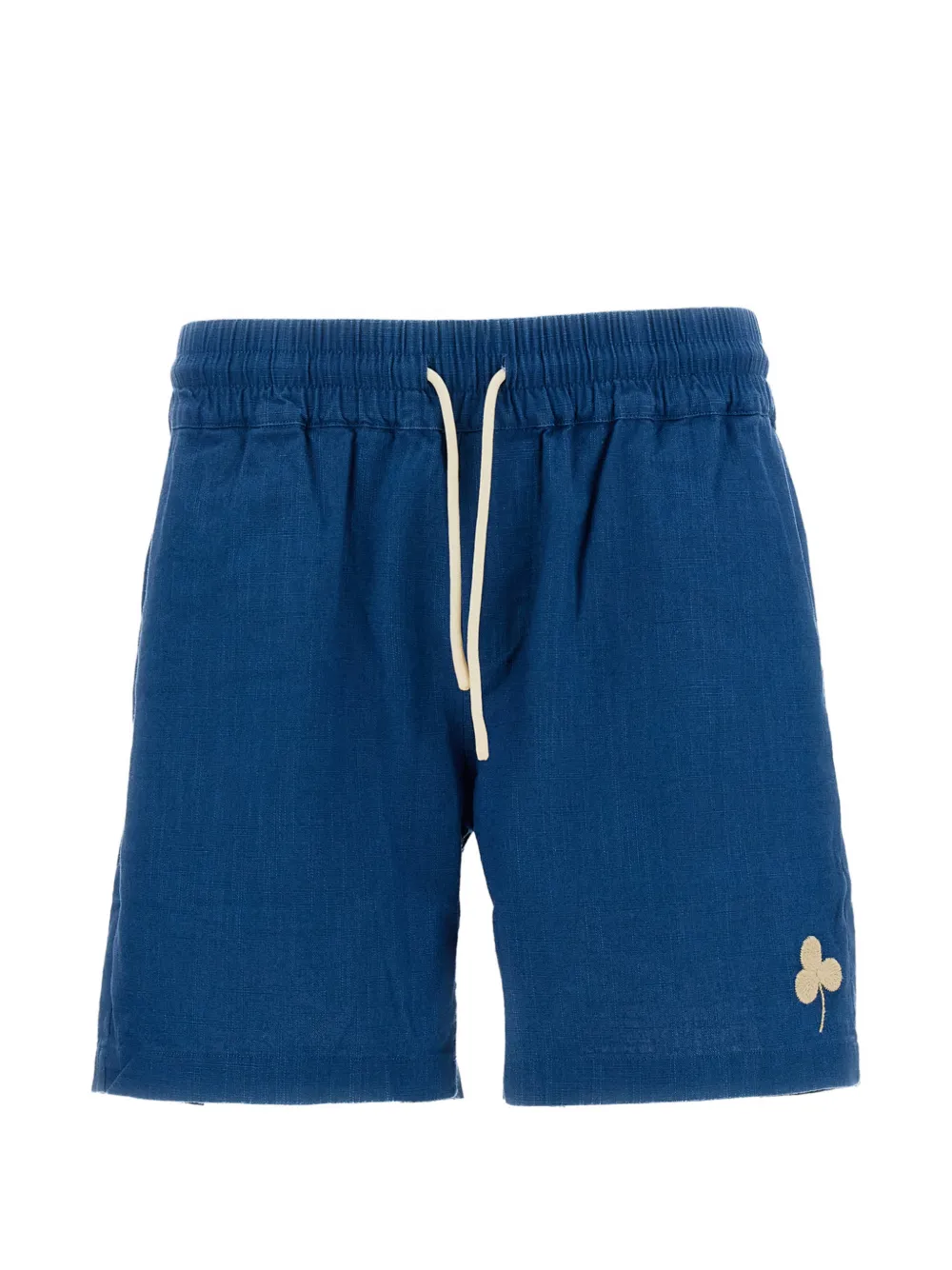 Portuguese Flannel embroidered drawstring shorts - Blau