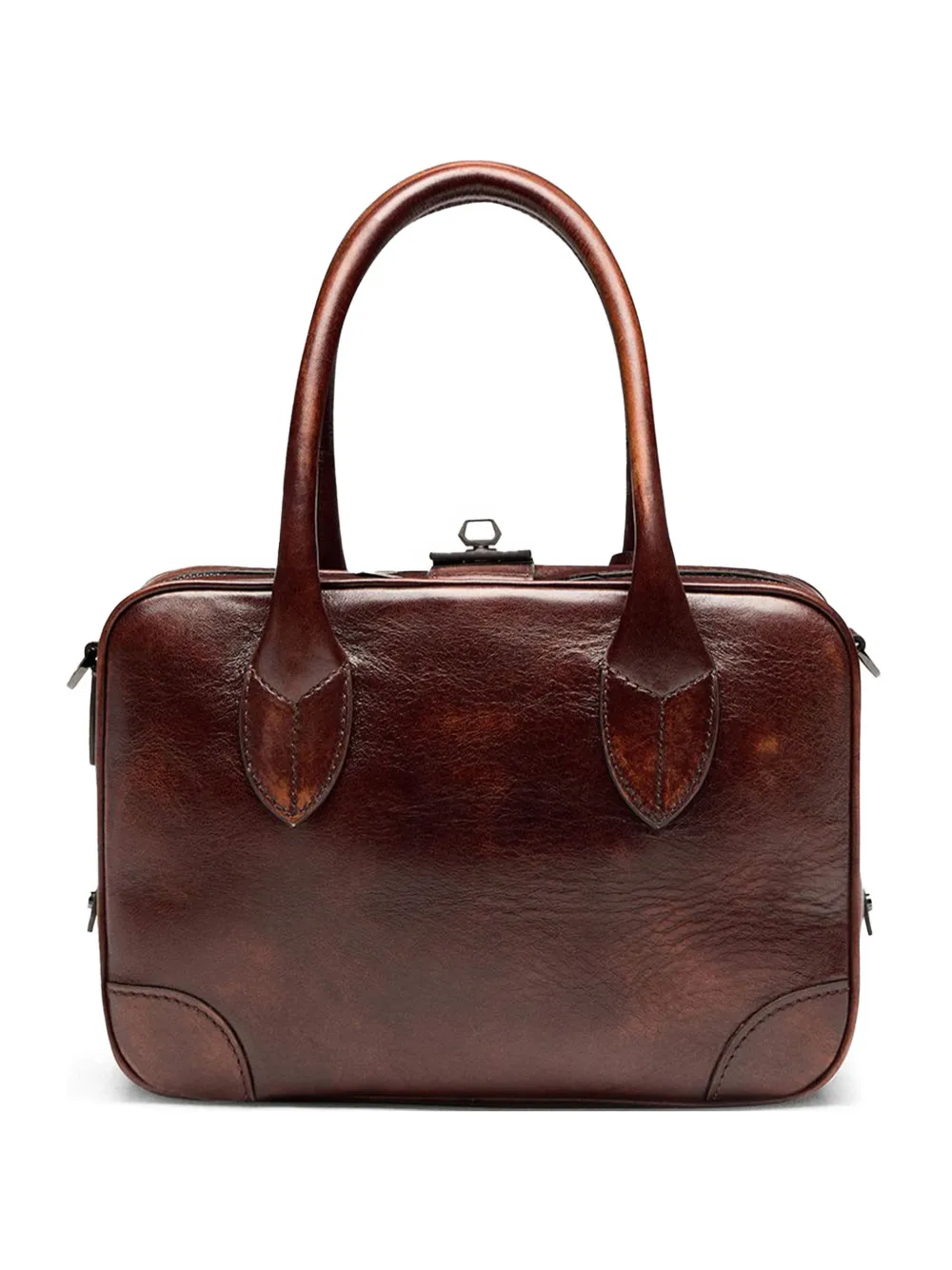 Golden Goose Vita floral leather tote bag - Marrone