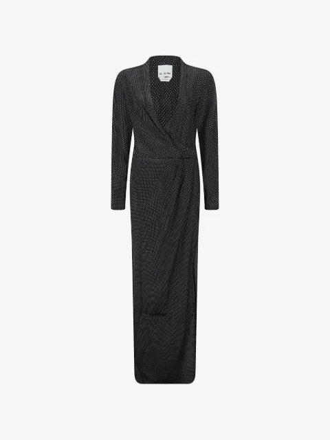 SA SU PHI polka-dot draped maxi dress