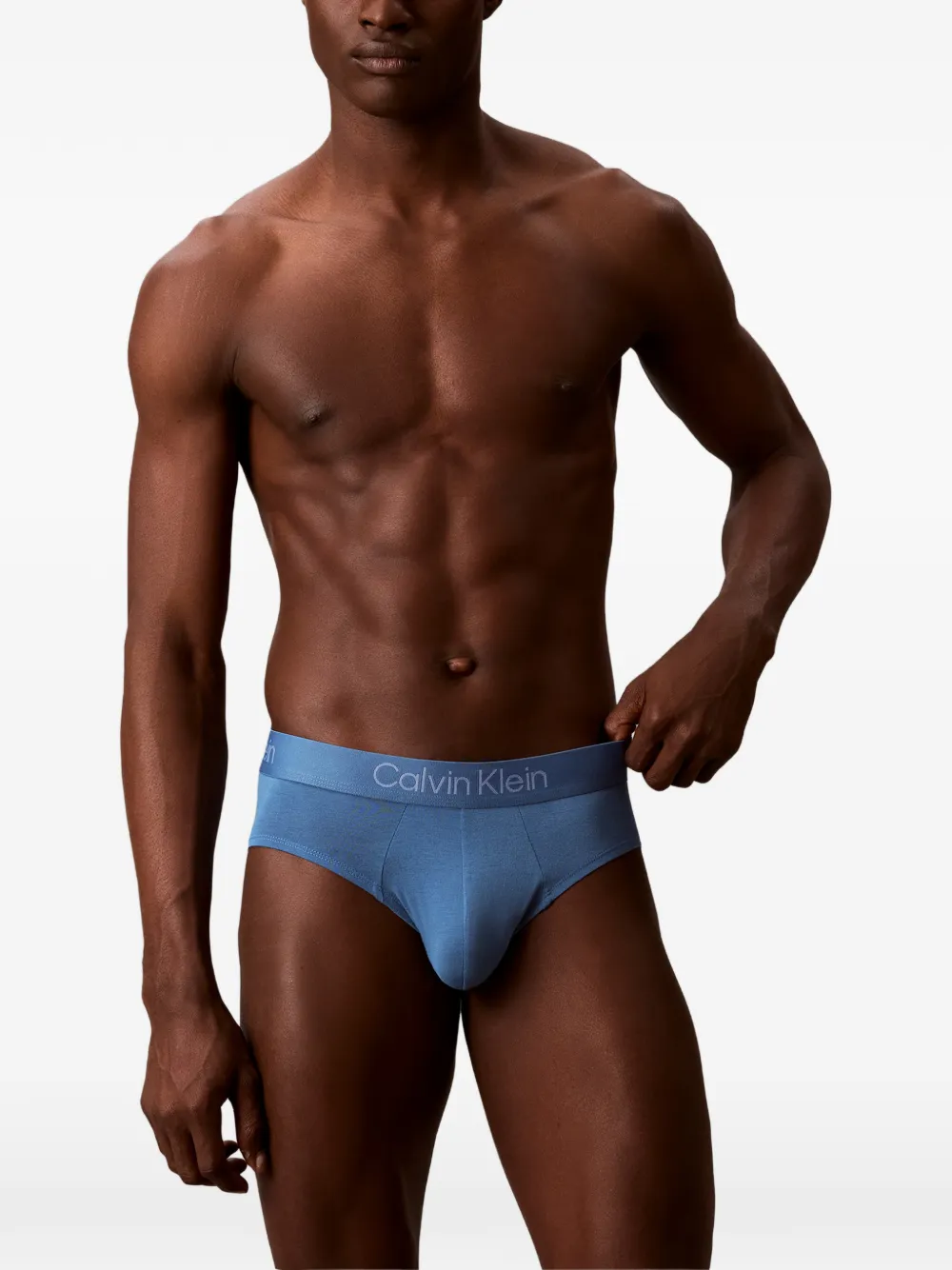  Calvin Klein Ultra Soft Modal Logo-detail Briefs (set Of Three) - Blue 