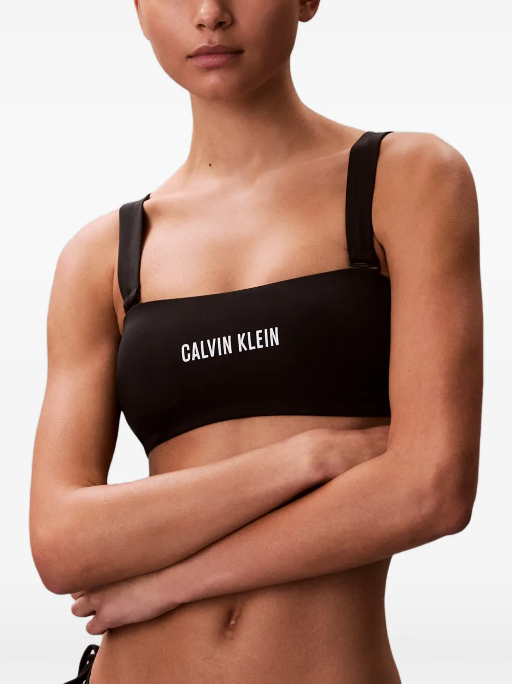  Calvin Klein Intense Power Logo-detail Bikini Bottoms - Black 