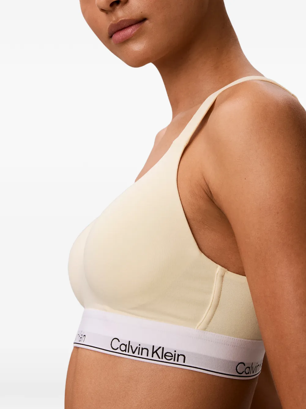 Calvin Klein Icon katoenen bh met logoband Beige