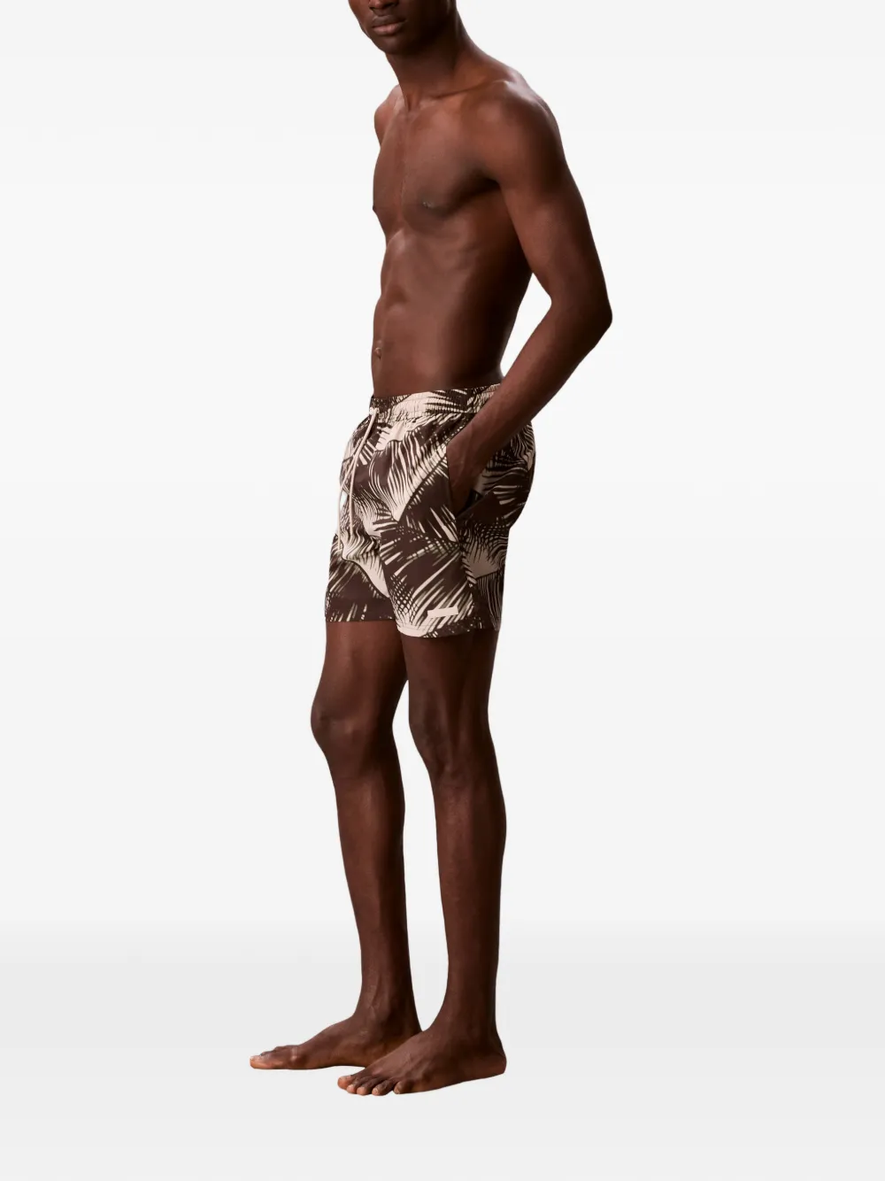  Calvin Klein Palm Tree Swim Shorts - Brown 