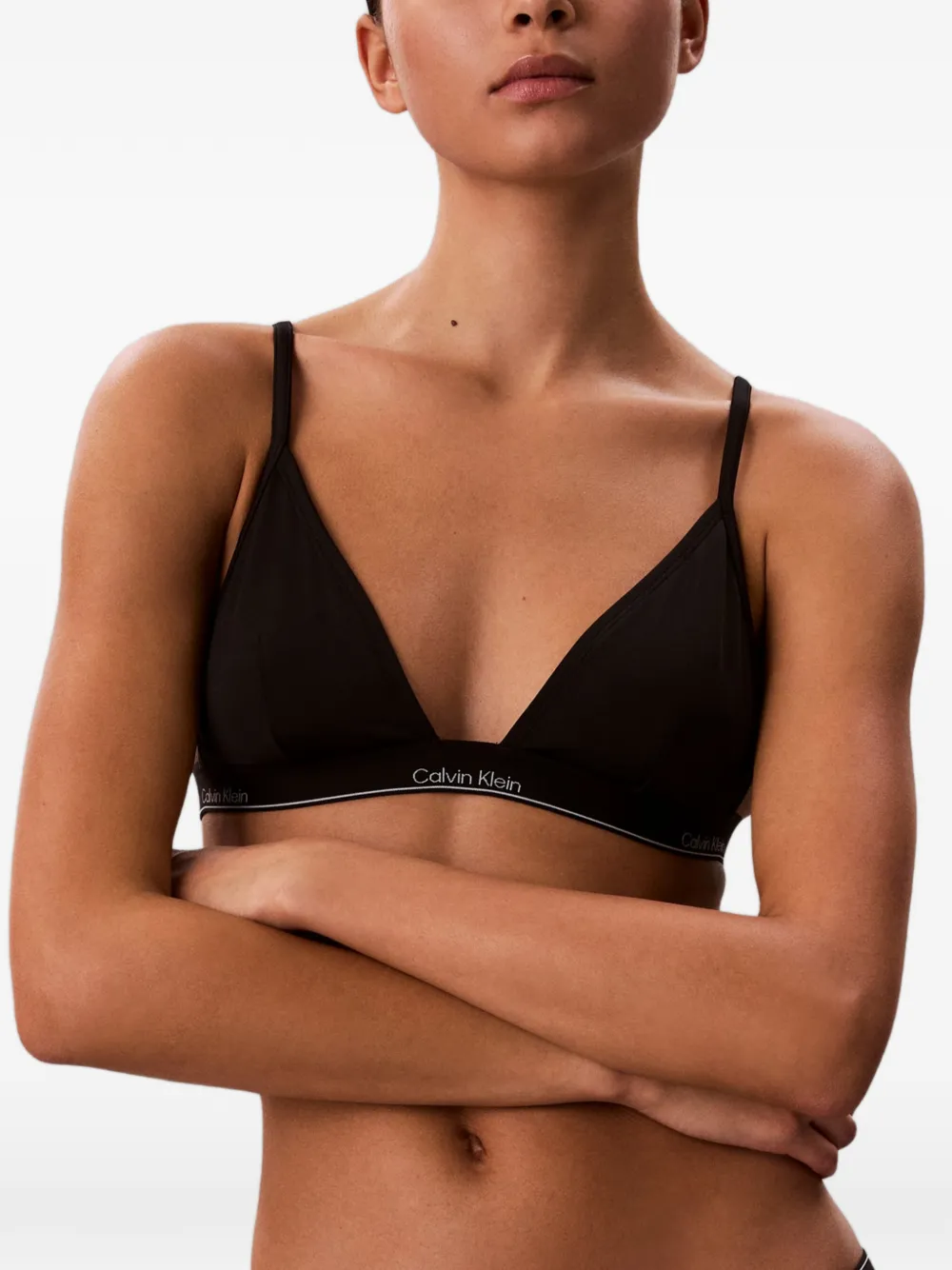  Calvin Klein Ck Icon Logo-detail Bottoms - Black 