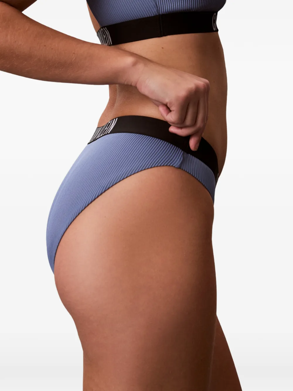  Calvin Klein Intense Power Ribbed Bikini Bottoms - Blue 