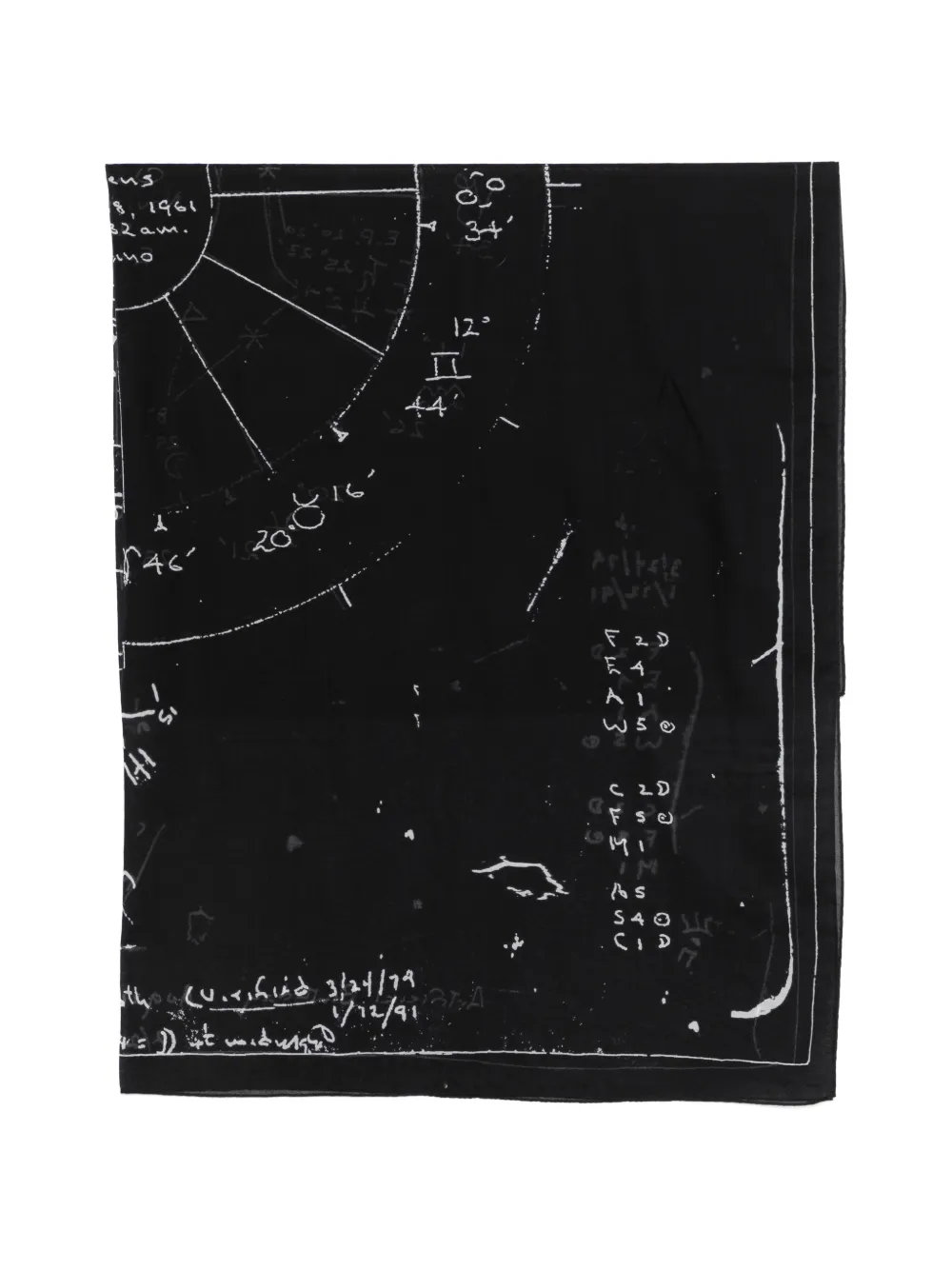 Rick Owens printed cotton scarf - Nero