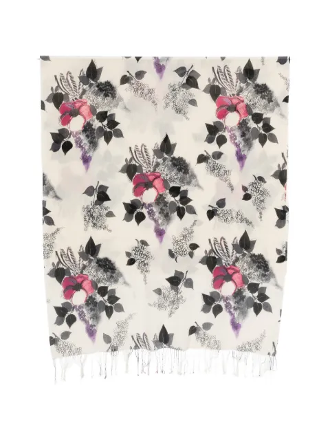 Roberto Cavalli floral-print fringed scarf
