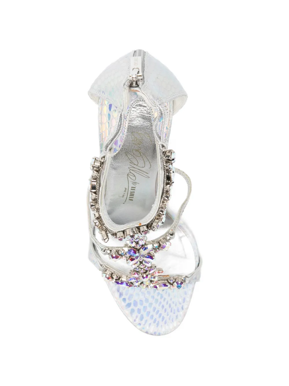 Le Silla Sandalen verfraaid met kristallen Zilver