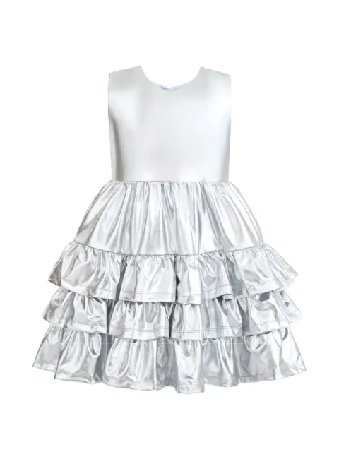 Tulleen satin ruffle party dress